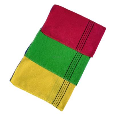 China Double Sided Towel Stocked Exfoliating Bath Washcloth Body Scrub Shower Exfoliating Bath Mitt Removal Scrub Towel for sale