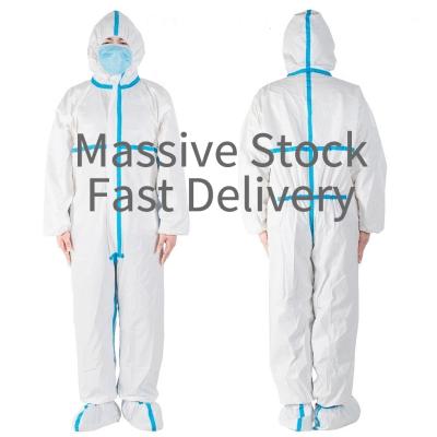 China 63gsm Non-Sterile Nonwoven Disposable Chemical Nonwoven Low Price PE Hooded Medical Protective Clothing PP +microporous for sale