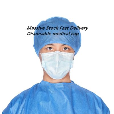 China Medical Care China Factory Custom Surgical Medical Cap Flat Surface Disposable Nonwoven Cap for sale