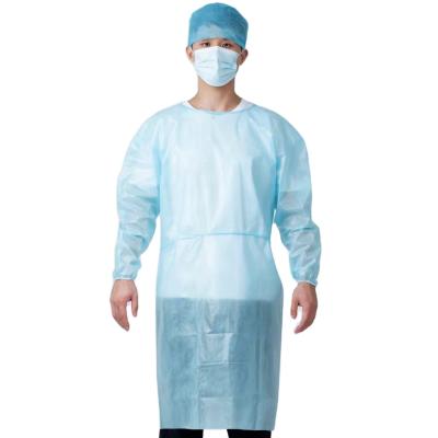 China High Quality Disposable Medical Examination Isolation Gown pp35g Green Level 2 Level 3 Isolation Gown Blue Surgical Gowns for sale