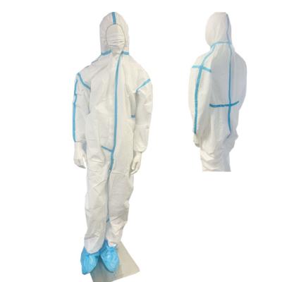 China Hot Selling PPE 35g-66g Level 2 Medical Non-Sterile Medical Coverall Disposable Health Care Protective Coveralls With One Boot for sale