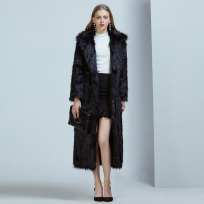 China Women's Anti-Wrinkle Up Coat Long Fox Fur Collar Imitation Border Ssuit Hairy Coat for sale