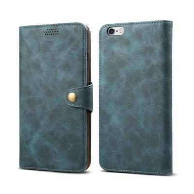 China Leather Folio Flip Book Design Mobile Phone Case Case For iPhone 6S Plus Case Cover With Kickstand And Credit Card Slots for sale