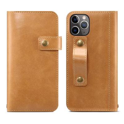 China Anti-fall PU Leather Wallet Cell Phone Case For Apple iPhone 11 Pro Max With Magnetic Bulckle for sale