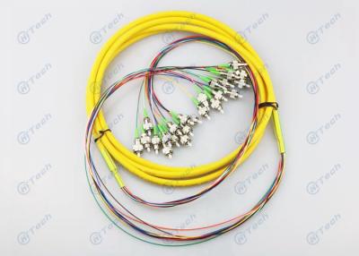 China Round Type Fiber Optic Pigtail / FC APC Pigtail 12 Cores Insertion Loss Typical ≤0.2dB for sale