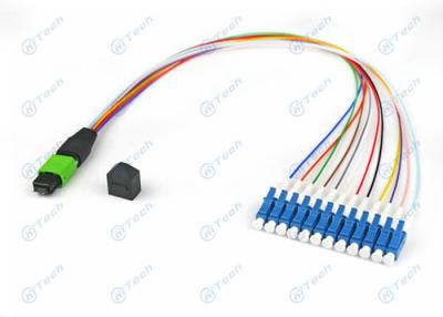 China Singlemode MPO MTP Patch Cord / MPO-LC Optical Jumper Cord Male Type UPC Endface for sale