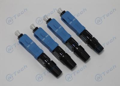 China FTTH Single Mode Fiber Sc Connector , Fiber Optic Quick Connector Blue Color for sale