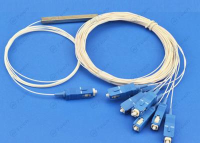 China High Isolation 1x8 Fiber Optic Cable Splitter Mini Steel Tube Working Wavelength 1310 / 1550 for sale