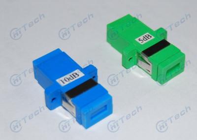 China SC 5dB Fixed Fiber Optic Attenuator Green / Blue Color Storage Temperature -40℃ To +85℃ for sale