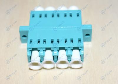 China Aqua Color LC Quad Adapter , Fiber Optic Cable Adapter OM3 / OM4 Available for sale