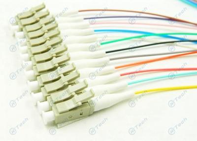 China Colorful Fiber Optic Pigtail / LC Pigtail Multimode 12 Pack PC Polishing Type for sale