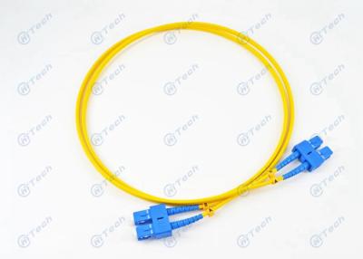 China Yellow Color Duplex Fiber Optic Patch Cord SC PC Connector 0.3dB Insertion Loss for sale