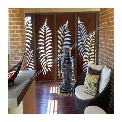 China Easily Assembled Decorative Laser Cutting Corten Steel Metal Garden Fence for sale