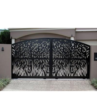 China Easily Assembled Metal Fence Designs Aluminum Laser Cut Metal Panel Fencing Low Wall Gate Design Iron Exterior Gates for sale