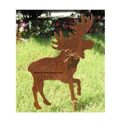 China Minimalist Garden Art Landscape Corten Steel Laser Cut Metal Animal Model for sale