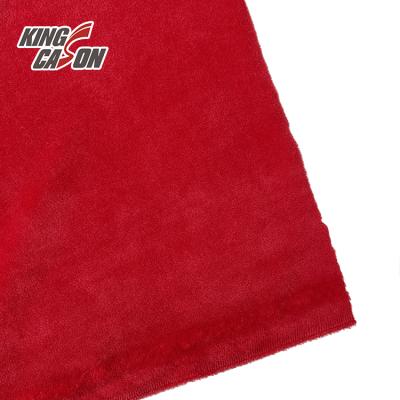 China Red Color Breathable Spandex Kingcason Fleece Super Soft Fabric Without Print / Pattern for sale