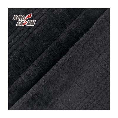 China Anti Static KINGCASON Made In China Black Embossed Flannel Fleece Fabric For Cushion for sale