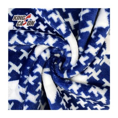 China Kingcason OEM Breathable Custom Regular Graphics Pattern Light Color Printed Recycled Flannel Fleece Fabrics For Winter Home Textile for sale