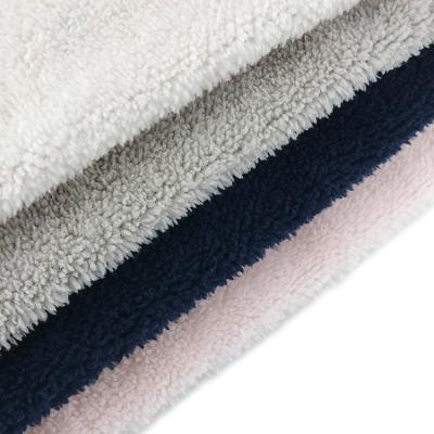 China Factory-Supply Breathable 100% Polyester Super Soft KINGCASON Sherpa Single Sided Weft Knitting Fabric For Blanket for sale