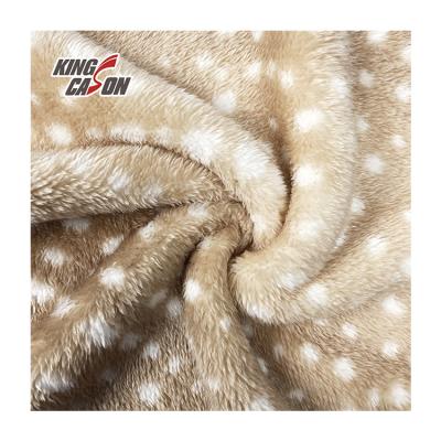 China KINGCASON Anti-Static Wholesales 100% Polyester Deer Print Sherpa Shear Fabric For Blanket for sale