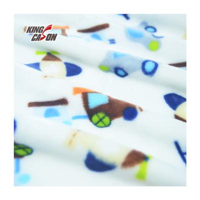 China Anti-Static KINGCASON Wholesales Toys Printed Sherpa Fleece Fabric For Baby Kid Blanket for sale