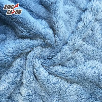 China Anti Static Kingcason Wholesales Carving Pattern Sherpa Plush Fleece Fabric For Blanket for sale