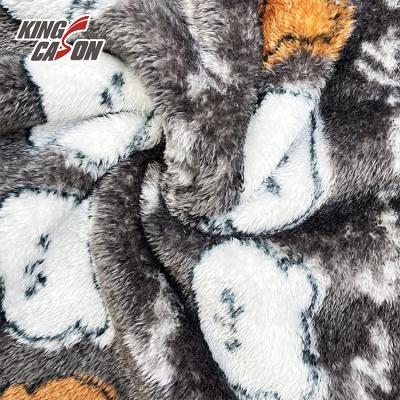 China KINGCASON Anti-Static Sells Cat Sherpa Fleece Fabric Wholesale Printed Antipilling Bonded for Clothing Blankets for sale