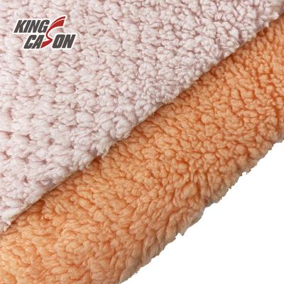 China KINGCASON Anti-Static Orange One Side Shu Velveteen Sherpa Fabric For Blanket for sale