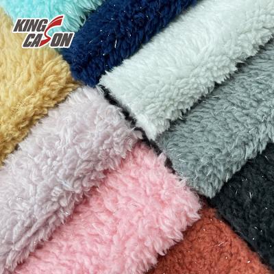 China Kingcason Anti-Static Thick Warm OEM Sherpa Fleece Fabric With Aluminum Yarn For Sleepwear for sale