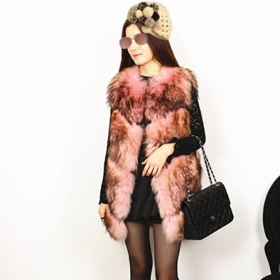 China Breathable Plus Size Real Fur Vest Women's Fur Clothing Ladies Raccoon Fur Vest for sale