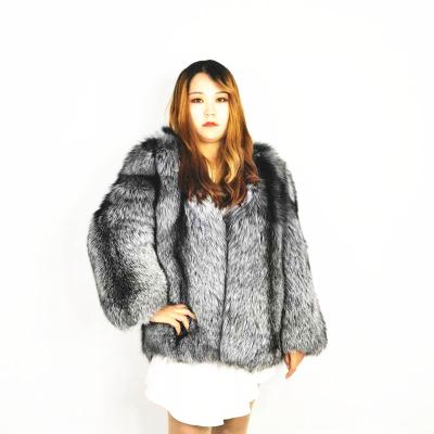 China New Breathable Winter Clothes Ladies Oversized Real Fur Jacket Overcoat Dyed Real Natural Fox Fur Coat for sale