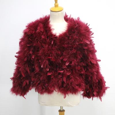 China Factory Direct New Design Anti-wrinkle Real Ostrich Feather Fur Coat Women Winter Fur Jacket for sale