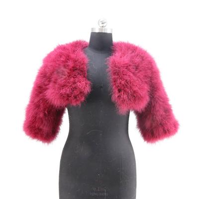 China Factory Direct New Design Anti-wrinkle Real Ostrich Feather Fur Coat Women Winter Fur Jacket for sale