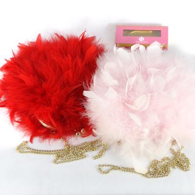 China High Quality Fashion Ladies Handbags Ostrich Feather Ostrich Feather Turkey Tote Bag Ostrich Fur Party Handbag for sale