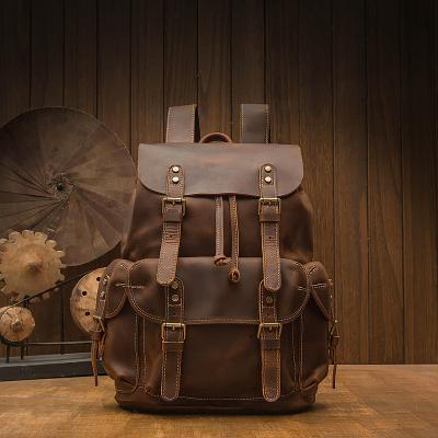 China Faux Business College Anti-theft Leather Waterproof Backpack Daily Backpack For Men Low Moq Customize Make PU Branded Leather Backpack for sale