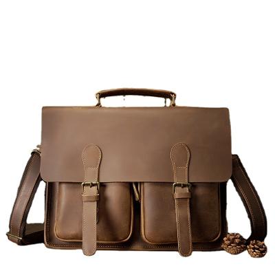 China Genuine Vintage Japan and South Korea Laptop Bag Large Briefcase Leather Backpacks Men's Eco-Friendly Laptop Backpacks for sale