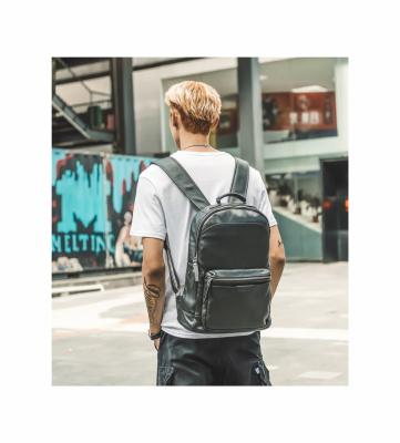 China Handmade and comfortable waterproof leather men's backpack simple vegetable tanned leather bag for sale