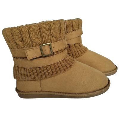 China Fashion Trend Custom Non-Slip Mid-Calf Camel / Black Women Thick Bottom Platform Shoes Winter Boots For Ladies for sale