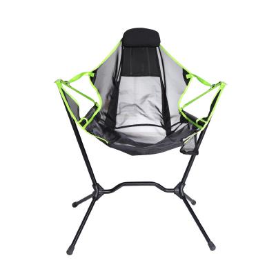 China Aluminum Alloy Easy-carry Outdoor Ultralight Camping Fishing Barbecue Portable Folding Beach Moon Rocking Chair for sale