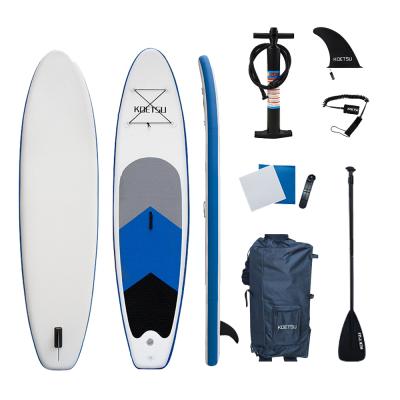 China Grey-Blue Eco-friendly Inflatable SUP Inflatable Paddleboard Surfboard Water Sports Area 3.2m PVC Paddle Board for sale