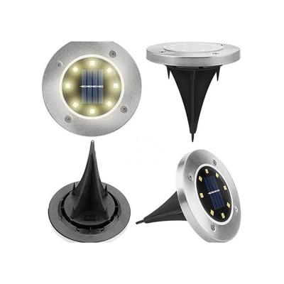 China Yard garden/lawn/villas/park factory direct sale waterproof outdoor solar powered villa 8LED inground lamp courtyard garden landscape deck lamp for sale