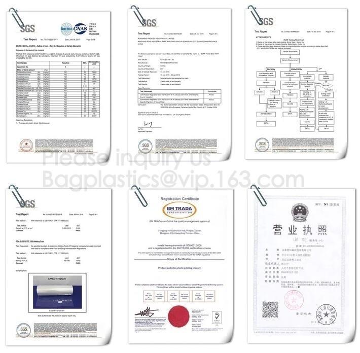 HACCP SGS TESTING REPORT - YANTAI BAGEASE ZIPPER SLIDER BAGS CO.,LTD.