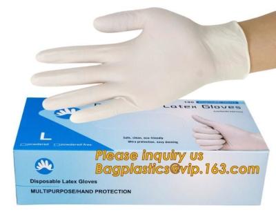 China Powder-free non-sterile 100% natural rubber latex examination gloves /gloves latex medical consumables bagease bagplasti for sale