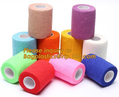 China Nonwoven Self Adhesive Colored Vet Wrap Pet Care Sports Elastic Cohesive Bandage,100% cotton zinc-paste elastic bandages for sale