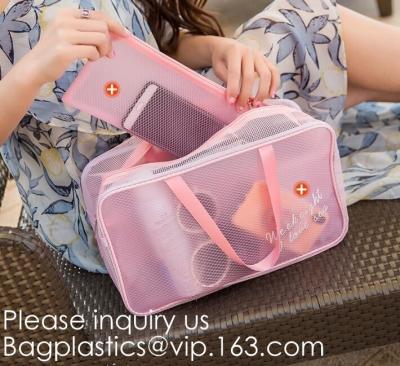 China Easy Carrying Small Transparent Pvc Cosmetic Pouch,Shiny Glitter Pvc Cosmetic Pouch Bag With Three Pouch, bagease, bagpl for sale