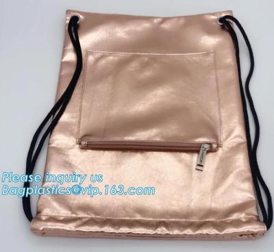 China Custom PU Leather Drawstring Bags Leather Pouches with LOGO,Waterproof PU Leather Drawstring Bag, Bagease, Bagplastics for sale