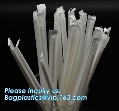 China Biodegradable and compostable food grade PLA plastic drinking straw, individual pack,Eco-friendly biodegradable plastic for sale