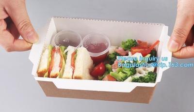 China Kraft Rose Luxury Packaging Paper Lunch Box For Bento Malaysia Disposable 3 Compartment Folding Fast Food Burger Creativ for sale