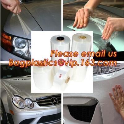 China packaging stretch paint protective film for sheet, High glossy transparent car light protective film with 3 layers car for sale