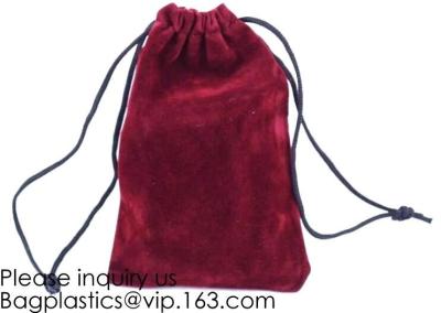 China Trim Velvet Cloth Jewelry Pouches/Drawstring Bag Gift Bags,Wine Red, Blue, Red, Pink, Dark Green,Product Gift Bag PACK for sale